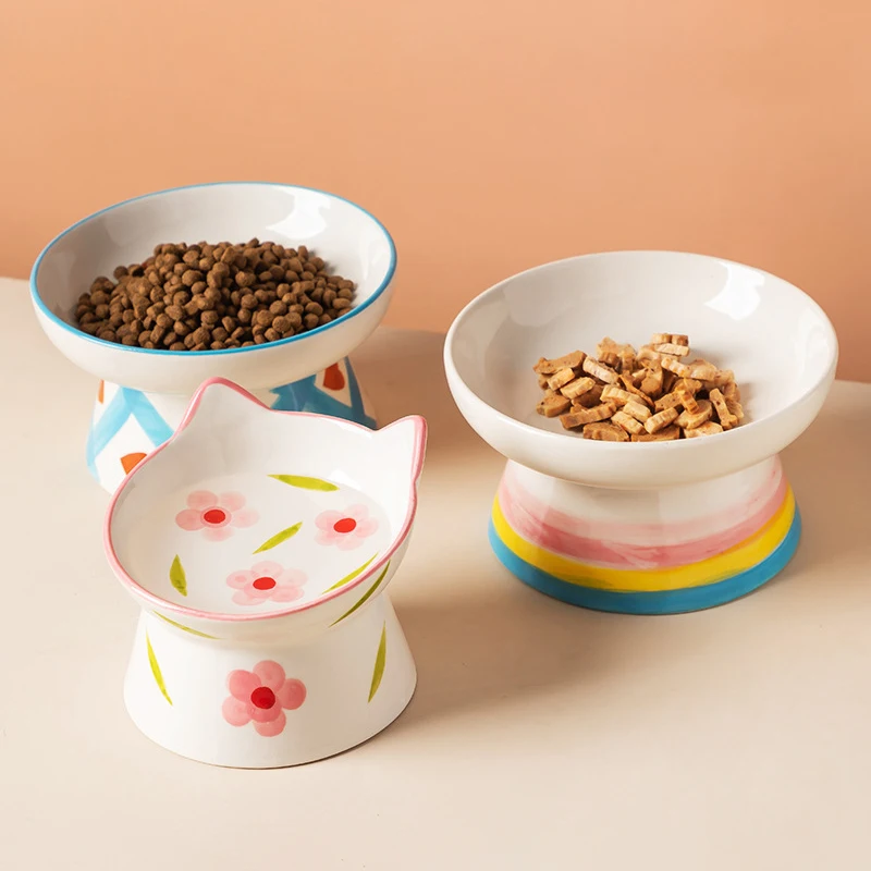 Cat Elevated Ceramic Bowl Pet  - Food Snacks Drinks 评论和价格