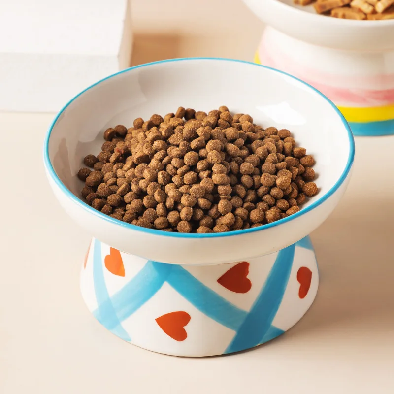 Cat Elevated Ceramic Bowl Pet  - Food Snacks Drinks 评论和价格