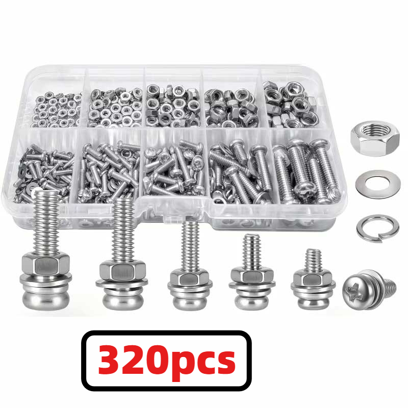 320pcs Premium 304 Stainless S - Nuts Mix 评论和价格